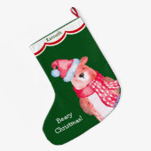 Cute Santa Beer Persoonlijk Grote Kerstsok (Achterkant (Hangend))