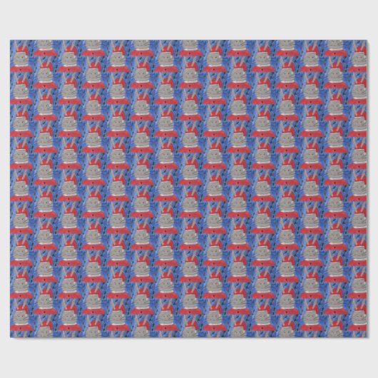 Cute Santa Bunny Cadeaupapier (Vlak)