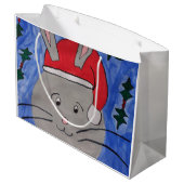 Cute Santa Bunny Groot Cadeauzakje (Achterkant Gekanteld)