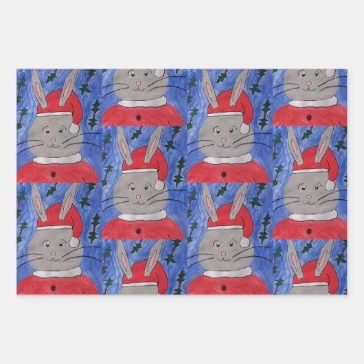 Cute Santa Bunny Inpakpapier Vel (Voorkant 2)