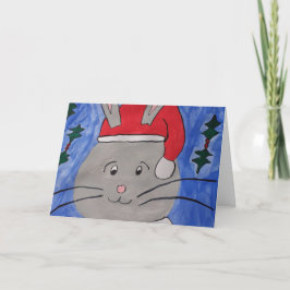 Cute Santa Bunny-kerstkaart Feestdagen Kaart