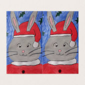 Cute Santa Bunny-kerstkaart Kaart (Buitenkant ongevouwen)