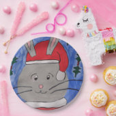 Cute Santa Bunny Papieren Bordje (Feest)