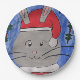 Cute Santa Bunny Papieren Bordje