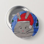 Cute Santa Bunny Ronde Button 7,6 Cm (Voorkant /achterkant)