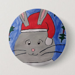 Cute Santa Bunny Ronde Button 7,6 Cm