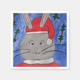 Cute Santa Bunny Servet