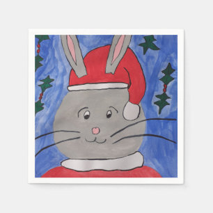 Cute Santa Bunny Servet