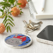 Cute Santa Bunny Sleutelhanger (Zijkant)