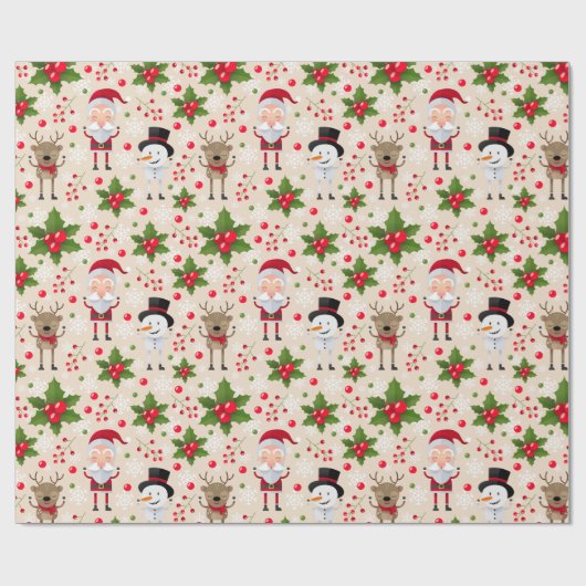 Cute Santa Cadeaupapier (Vlak)