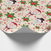 Cute Santa Cadeaupapier (Hoek)