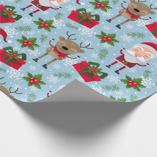 Cute Santa Cadeaupapier (Hoek)