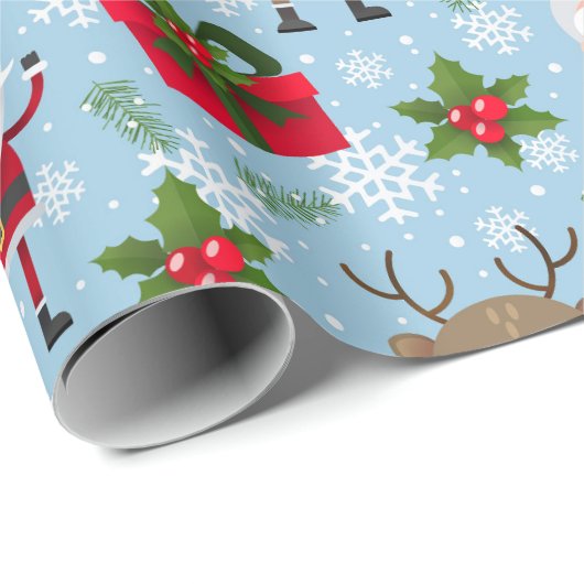 Cute Santa Cadeaupapier (Rol Hoek)