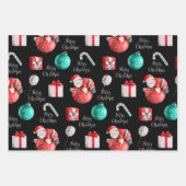 Cute Santa Cartoon Pattern Name Merry Kerstmis Inpakpapier Vel (Voorkant 2)