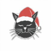 Cute Santa Cat Lover Christmas Men Women Kids T-Sh Sticker (Voorkant)