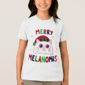 Cute Santa Cat Melanomas Christmas T-Shirt (Voorkant)