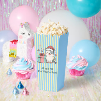 Cute Santa Cat with Gift Box Bedankdoosjes