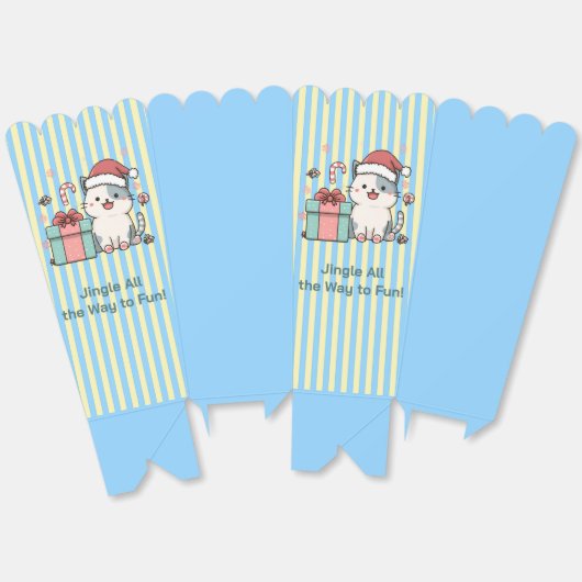 Cute Santa Cat with Gift Box Bedankdoosjes (Ongevouwen)