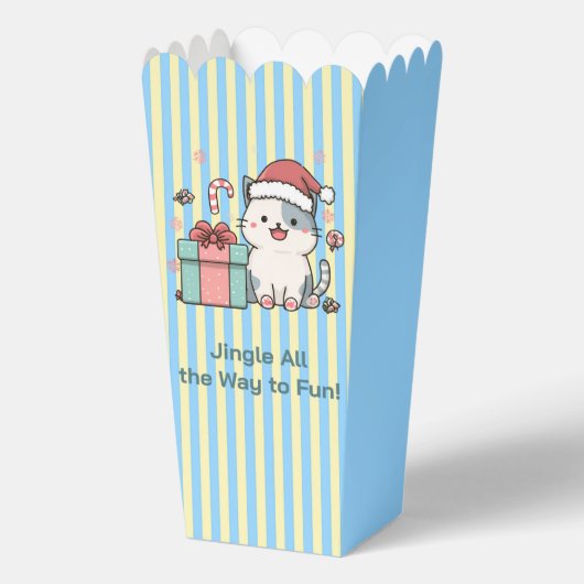 Cute Santa Cat with Gift Box Bedankdoosjes (Voorkant)