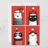 Cute Santa Cats Humorous Cat Lover Meowy Christmas Feestdagenkaart (Voorkant)