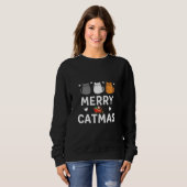 Cute Santa Cats Merry Catmas Festive Kitty Christm Trui (Voorkant volledig)