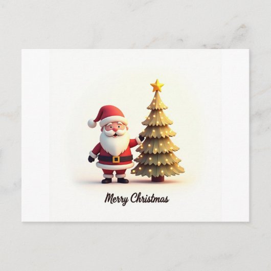 Cute Santa Christmas Invitation Uitnodiging Briefkaart (Voorkant)