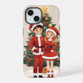 Cute Santa Christmas Phone Case For Fun winter iPhone 15 Case (Achterkant)
