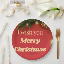 Cute Santa Christmas Plate – Festive Holiday Gift  Papieren Bordje