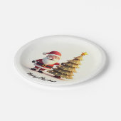 Cute Santa Christmas Plates Papieren Bordje (Gekanteld)