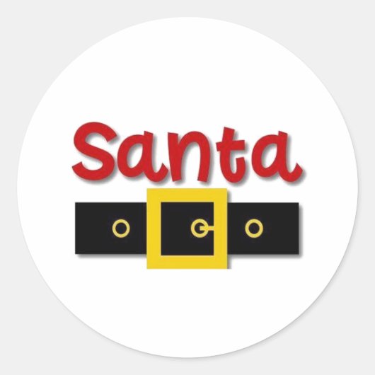 CUTE **SANTA* CHRISTMAS RONDE STICKER (Voorkant)