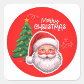 Cute Santa & Christmas Tree Sticker  (Voorkant)