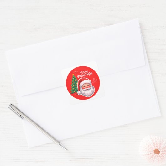 Cute Santa & Christmas Tree Sticker  (Envelop)