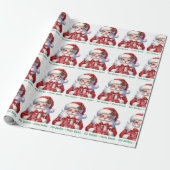 Cute Santa Claus Add Child's Name Christmas Roll Cadeaupapier (Uitgerold)