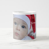 Cute Santa Claus Baby Foto Grote Koffiekop (Voorkant)