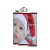 Cute Santa Claus Baby Foto Vinyl Wrapped Flask Heupfles (Links)