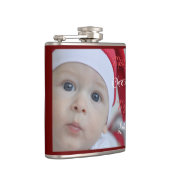 Cute Santa Claus Baby Foto Vinyl Wrapped Flask Heupfles (Rechts)