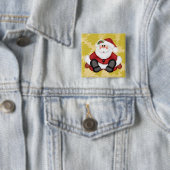 Cute Santa Claus Button met kerstbomen (In situ)