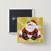 Cute Santa Claus Button met kerstbomen (Voorkant /achterkant)