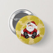 Cute Santa Claus Button met kerstbomen (Voorkant /achterkant)