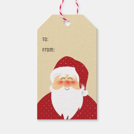 Cute Santa Claus Cadeaulabel (Voorkant)