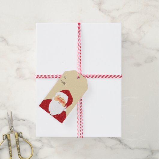 Cute Santa Claus Cadeaulabel (Met Touw)