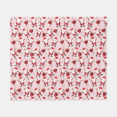 Cute Santa Claus Candy Cane Pattern Red Fleece Deken (Voorkant (Horizontaal))