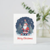 Cute Santa Claus Cartoon Briefkaart (Staand voorkant)