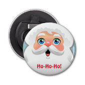 Cute Santa Claus Cartoon Button Flesopener (Voorkant)
