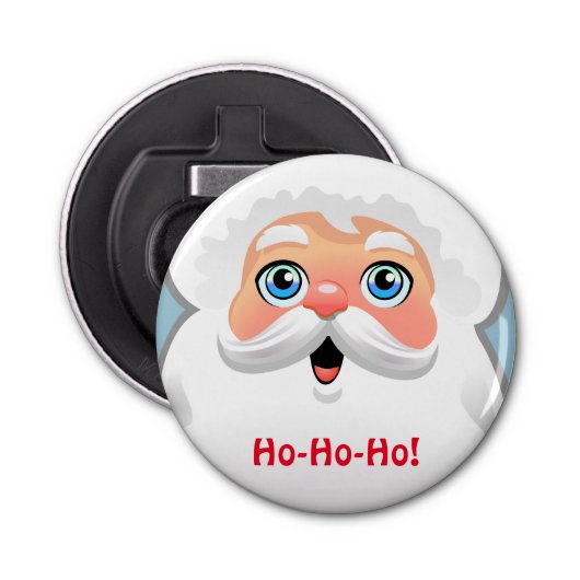 Cute Santa Claus Cartoon Button Flesopener (Voorkant)