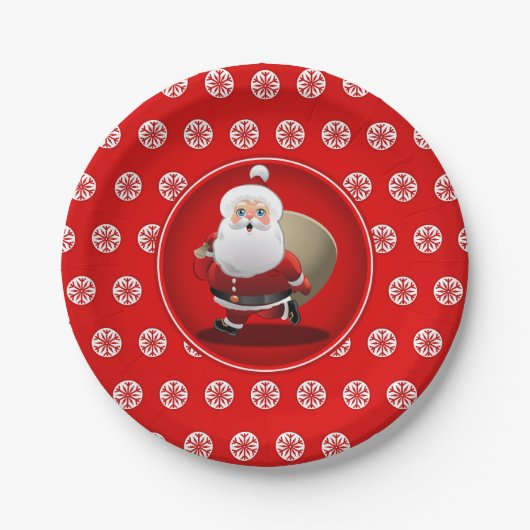 Cute Santa Claus Cartoon Papieren Bordje (Voorkant)