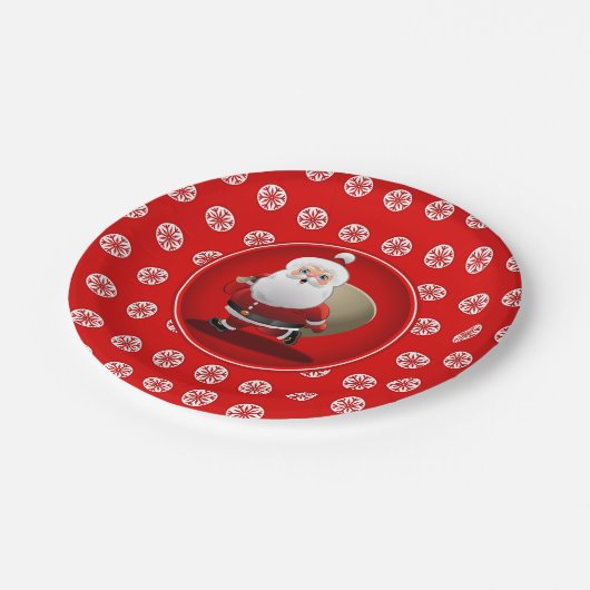 Cute Santa Claus Cartoon Papieren Bordje (Gekanteld)
