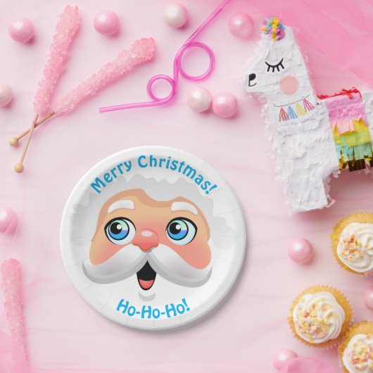 Cute Santa Claus Cartoon Papieren Bordje (Feest)