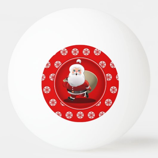 Cute Santa Claus Cartoon Pingpongbal (Voorkant)