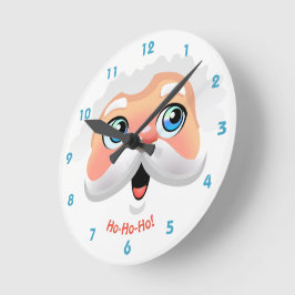 Cute Santa Claus Cartoon Ronde Klok